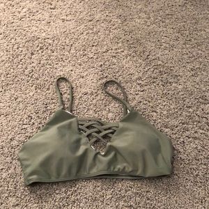 Green bathing suit top